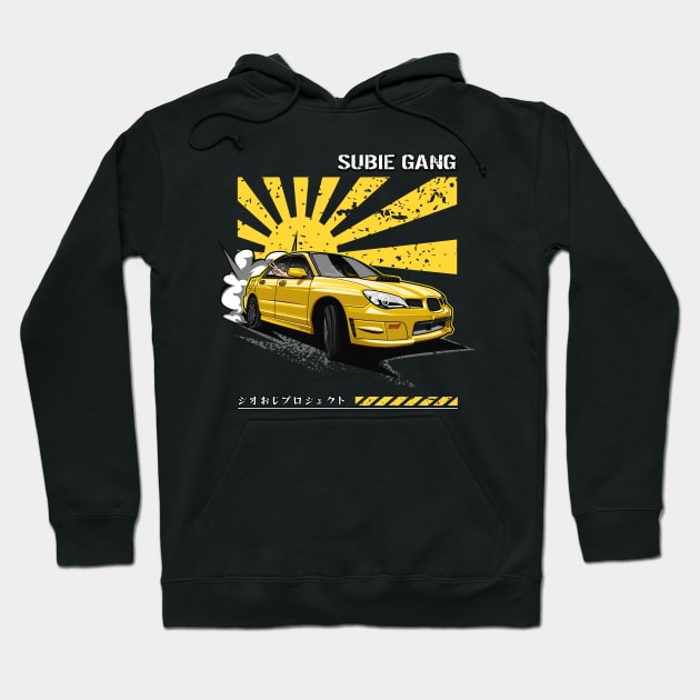 Subie Gang WRX STi (Ultra Yellow) Hoodie by Jiooji Project